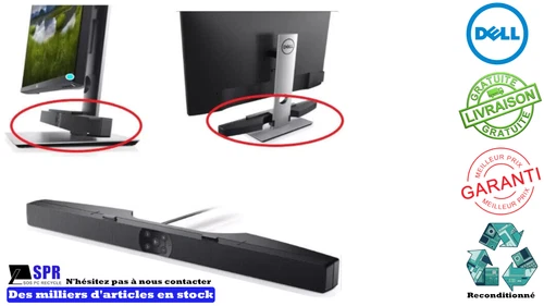 Dell AE515 Soundbar Stéréo USB Plug & Play + Micro | Avec support d'accroche