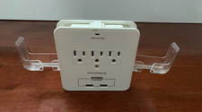 3 Outlet Power Surge Protector Wall Tap w/ 2 USB Ports and Phone Holders