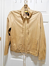 St. John/SOCAL Ultra Light Gilt Lambskin Full Zip Upscale Casual Jacket Sz S