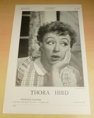 Thora Hird & Rose Hill Original Schauspielagentur Z-Seite Blatt 1955