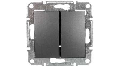 Schneider SEDNA Kerzenschalter 10AX Graphit IP20 SDN0300170 Doppelschalter