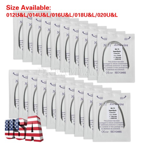 20 Confezioni Ortodonzia Dentale Super Elastico Niti Arco Filo Tondo Forma Ovoidale USA - Foto 2 di 12