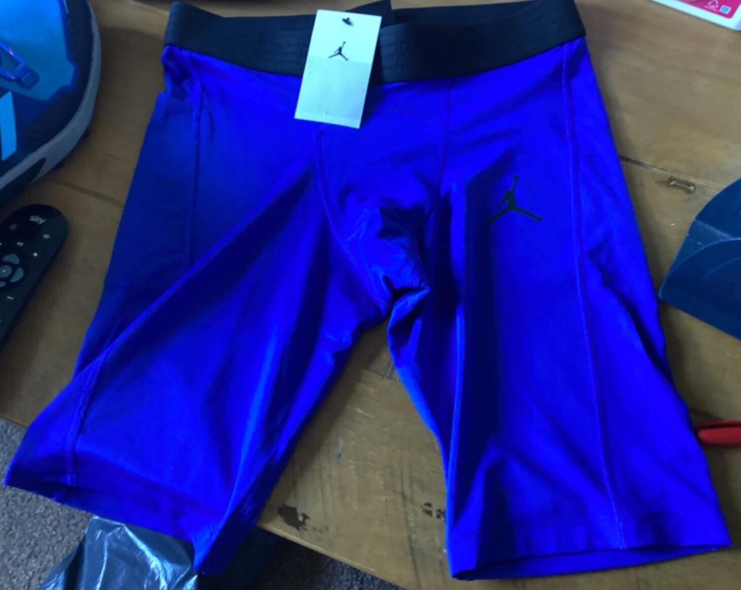 Nike Mens Jordan Jumpman Compression Shorts M Blue 10” Training Gym CV8486‑493