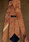 ERMENEGILDO ZEGNA Luxury Silk Tie Orange Tan Ducks ITALY 🇮🇹 — photo 3