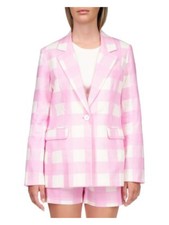 Sanctuary Womens Pink Lined One Button Closure Wear To Work Blazer Jacket Xs
