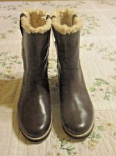 Zara Leather Brown Boots fur insulated Women's Size 38 5 1/2 US New