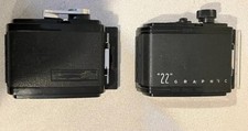 Universal Graflex "22" 6X6 120 roll film back & Graflex Singer RH10