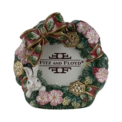 Fitz & Floyd Holiday Wreath Dealer Display Shelf Sign ''Not For Resale'', Large
