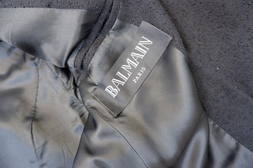 Balmain Girls Blazer Jacket Age 14 Yrs Linen Black Silver Buttons - Picture 10 of 13