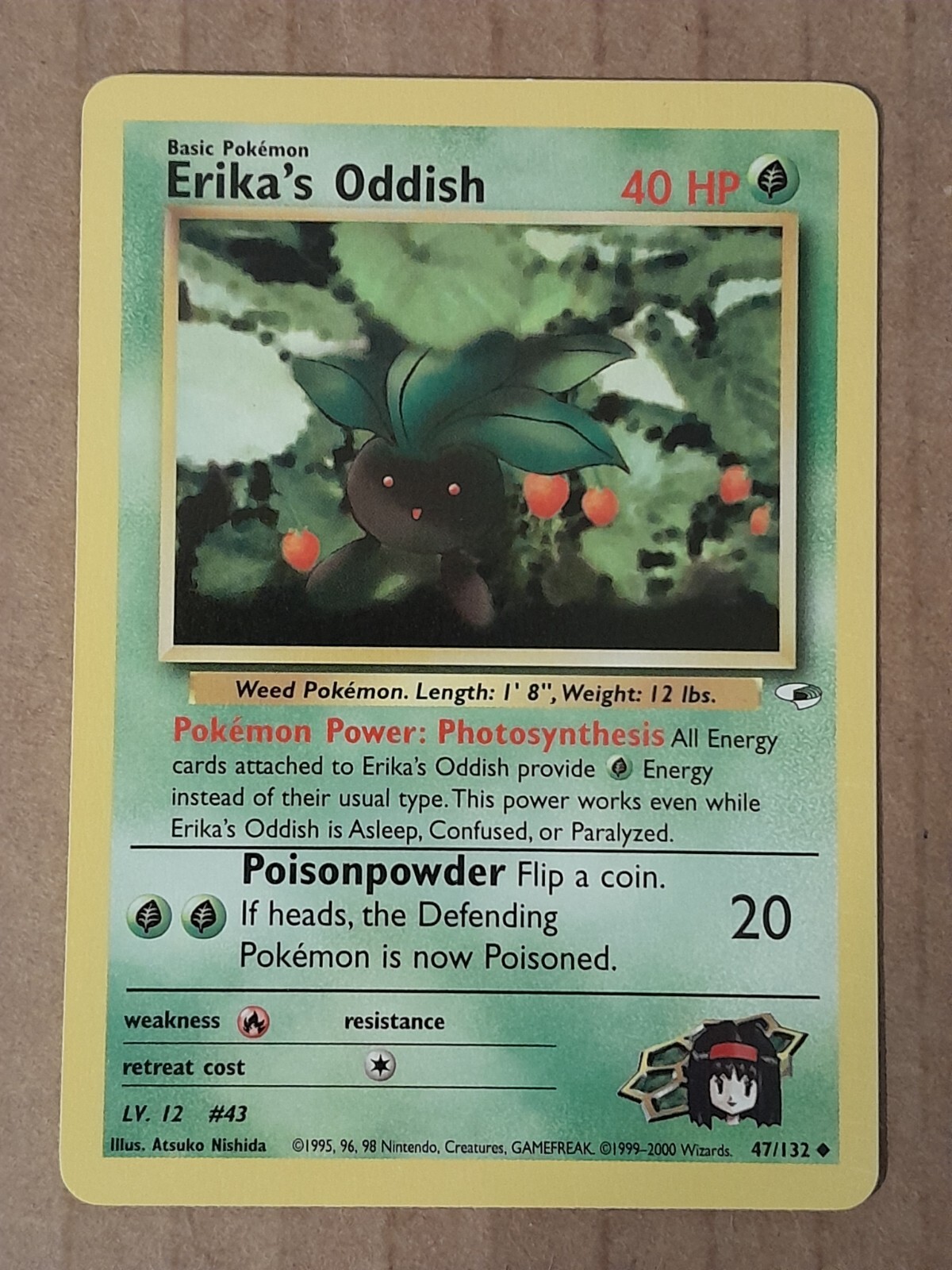 Pokemon Erika's Oddish 47/132 Gym Heroes NM See Pictures