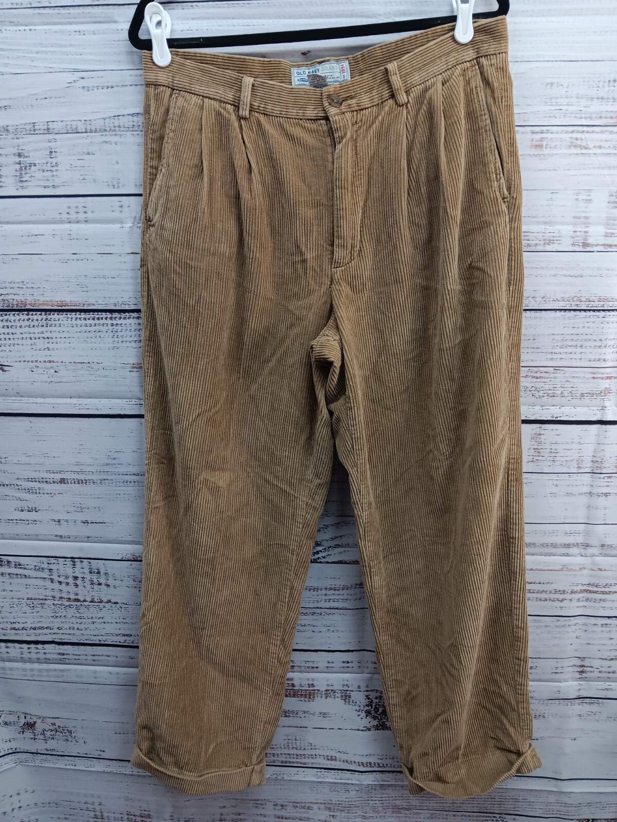 Vintage Brown Corduroy Pants for Men 33x30 Cotton Blend