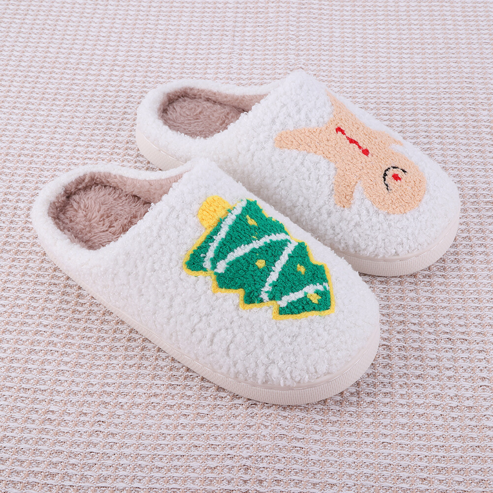 APL Pantofole di Peluche Natalizie Pantofole Uomo Pan di Zenzero Pantofole Albero di Natale