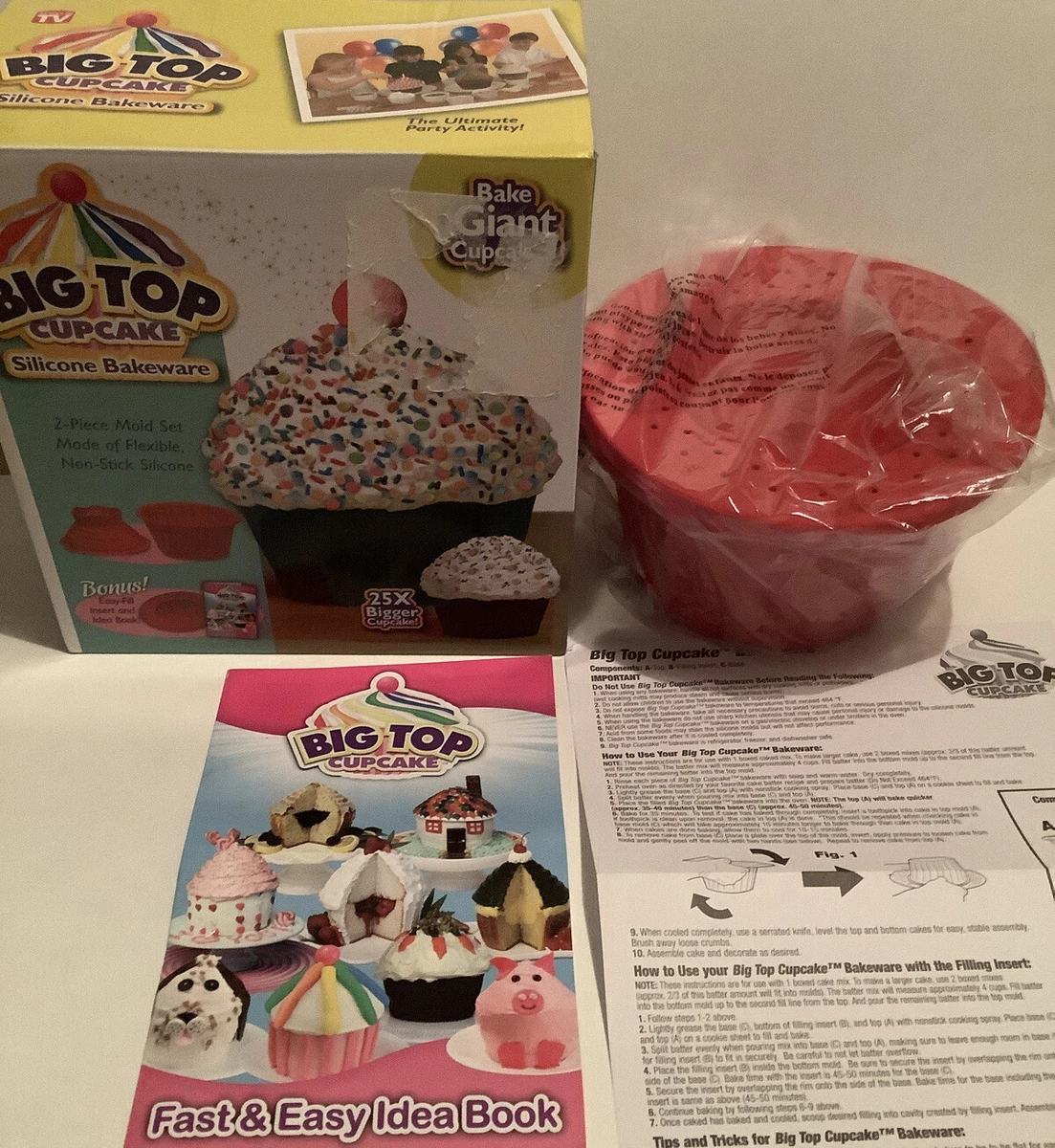 AS SEEN ON TV BIG TOP GIANT CUPCAKE SILICONE BAKEWARE