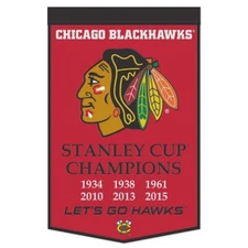 Chicago Blackhawks NHL 24" x 38" Embroidered Wool Stanley Cup Banner Wincraft