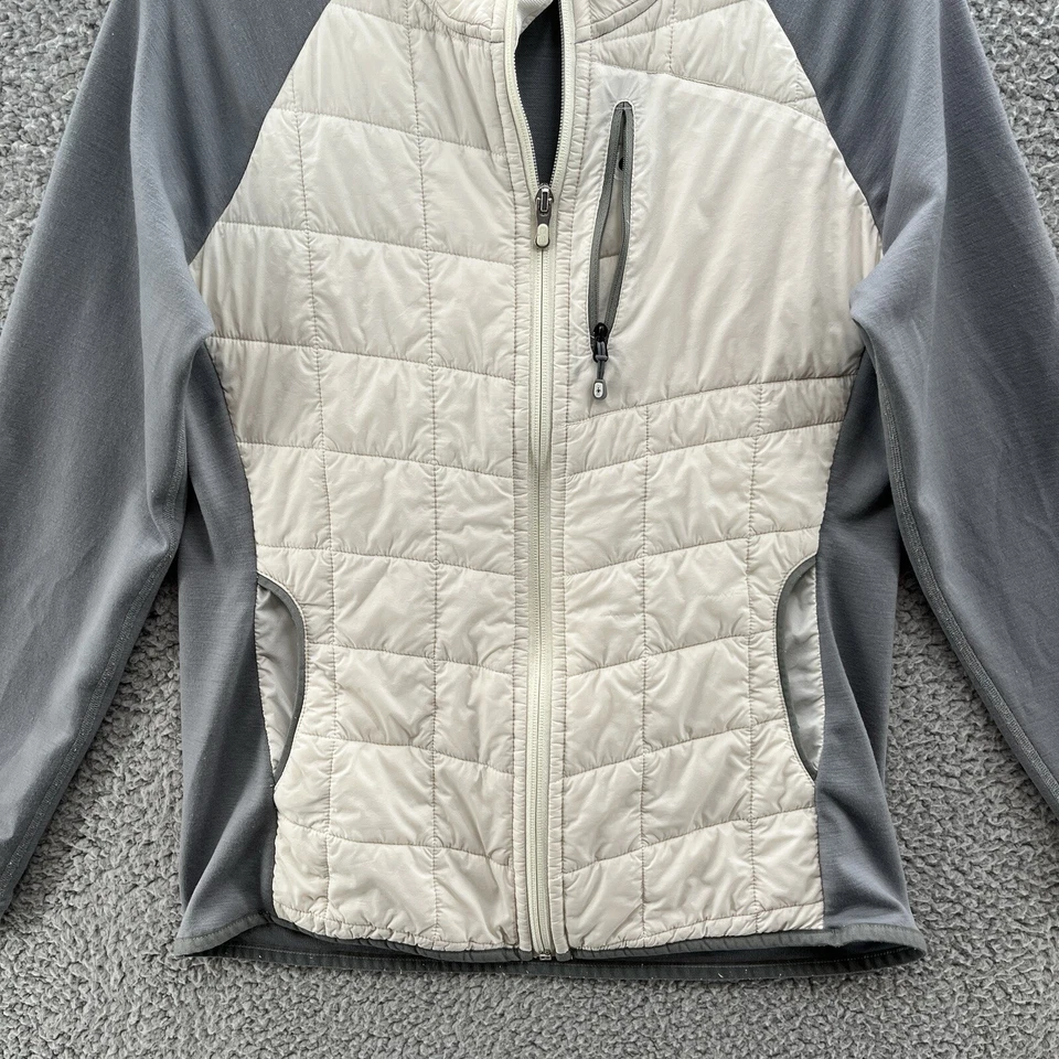 Chaqueta Smartwool Mujer Grande Gris PhD Smartloft Corbet 120 Correr Caminata Cremallera Completa Foto 2 de 4