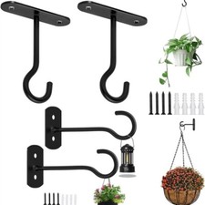 2x Metal Ceiling Hooks Wall Hanging Plant Bracket Hanger Hook for Planter Lights