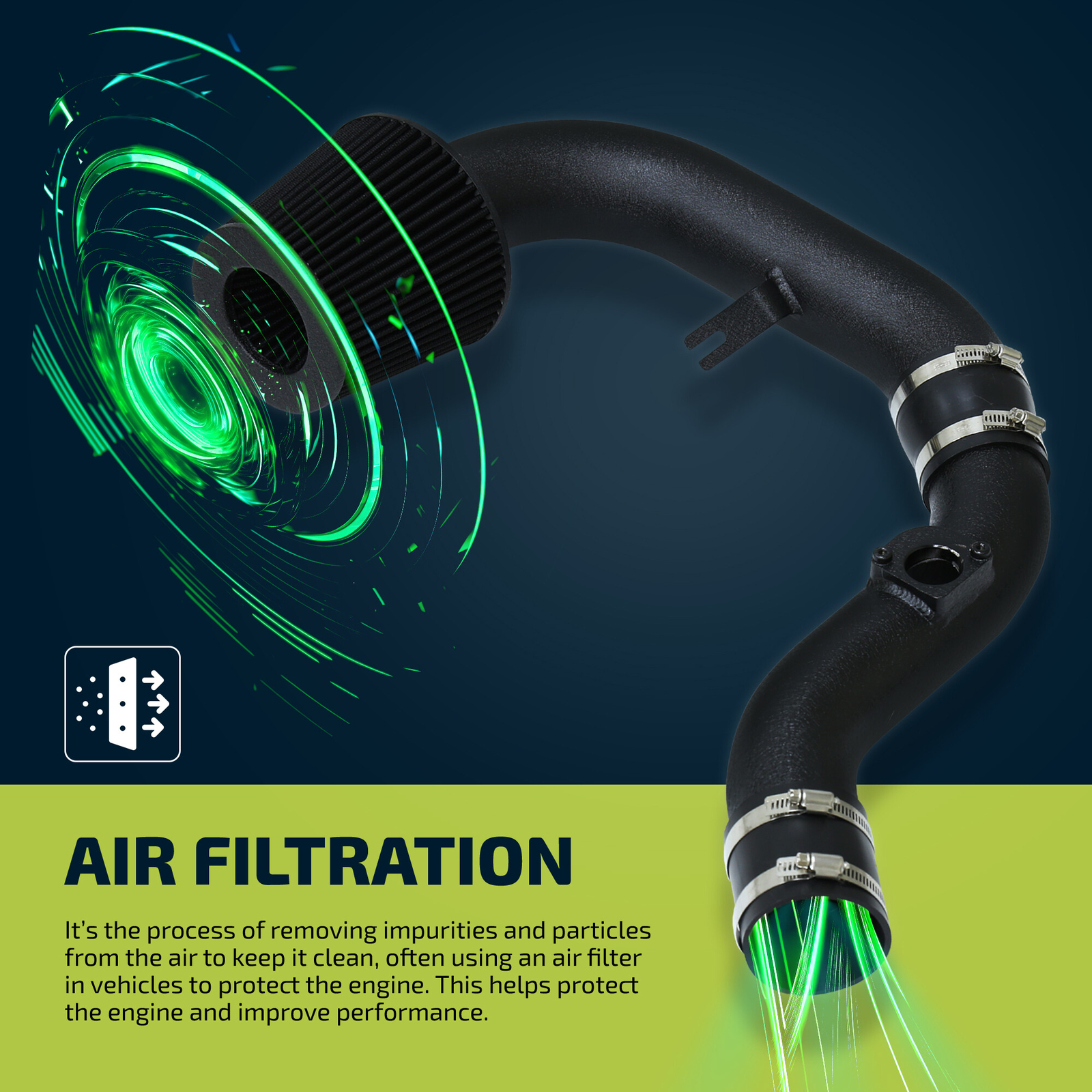 For 02-07 Impreza WRX STi JDM Cold Air Short Ram Intake CAI SRI Black Piping Kit