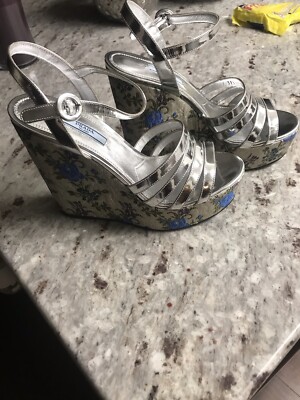 Pre Owned Prada Wedge Sandals