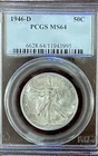 1946 d walking liberty half dollar MS64- PCGS - Great Strike Full Luster -