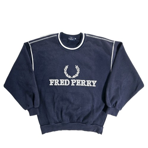 NWT FRED PERRY BLUE NAVY CREWNECK SWEATSHIRT M7535 248 | eBay