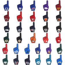 assorted team football 1 finger shoe charms button back