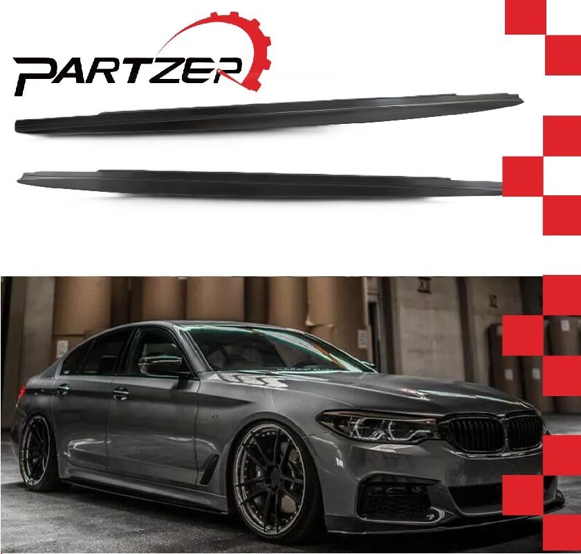 Glossy Black Side Skirt Extension For 2017-23 BMW 5 Series G30 G31 M Sport 540i