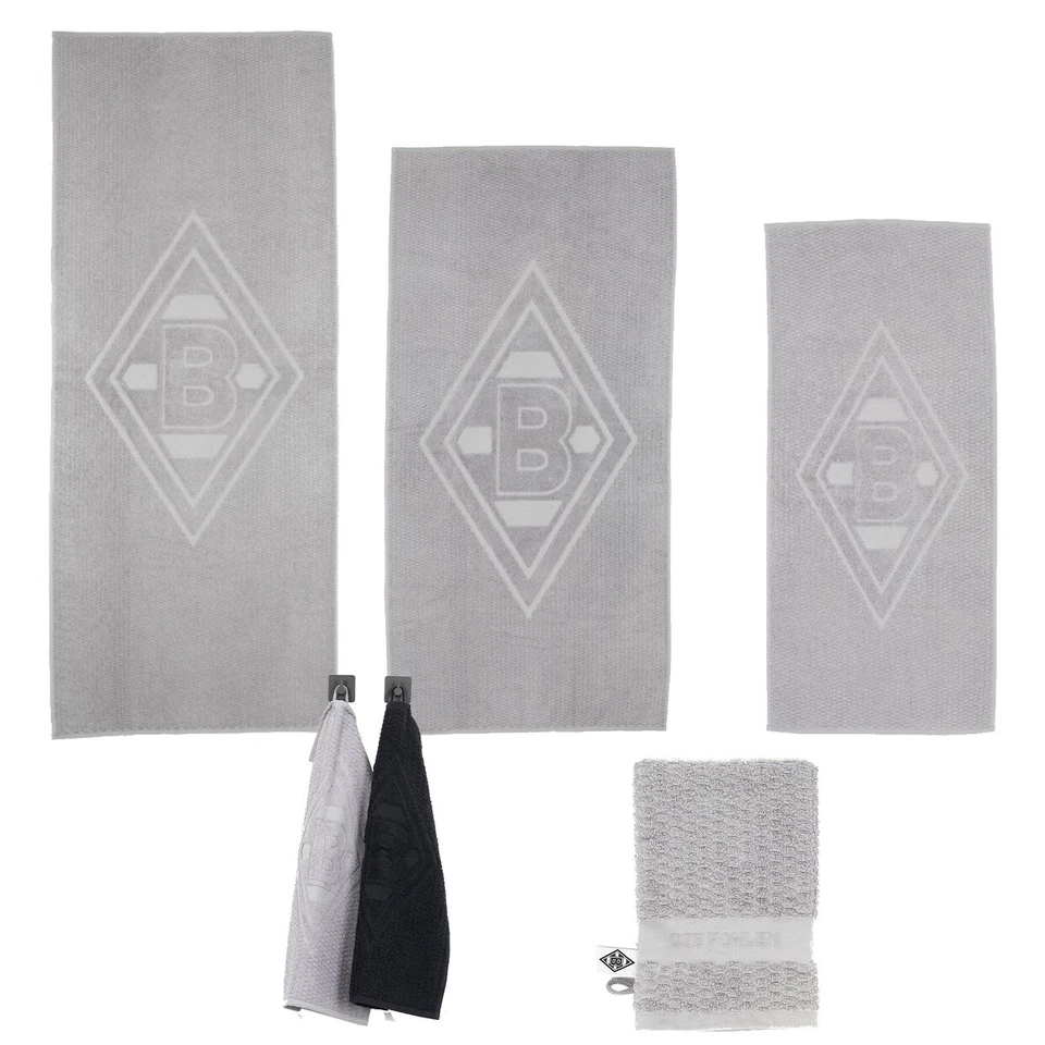 VfL Borussia Mönchengladbach Waschlappen Handtuch Duschtuch Badetuch „Grey"