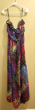 Womens Dress Size S Dots Multicolored Strapless Maxi