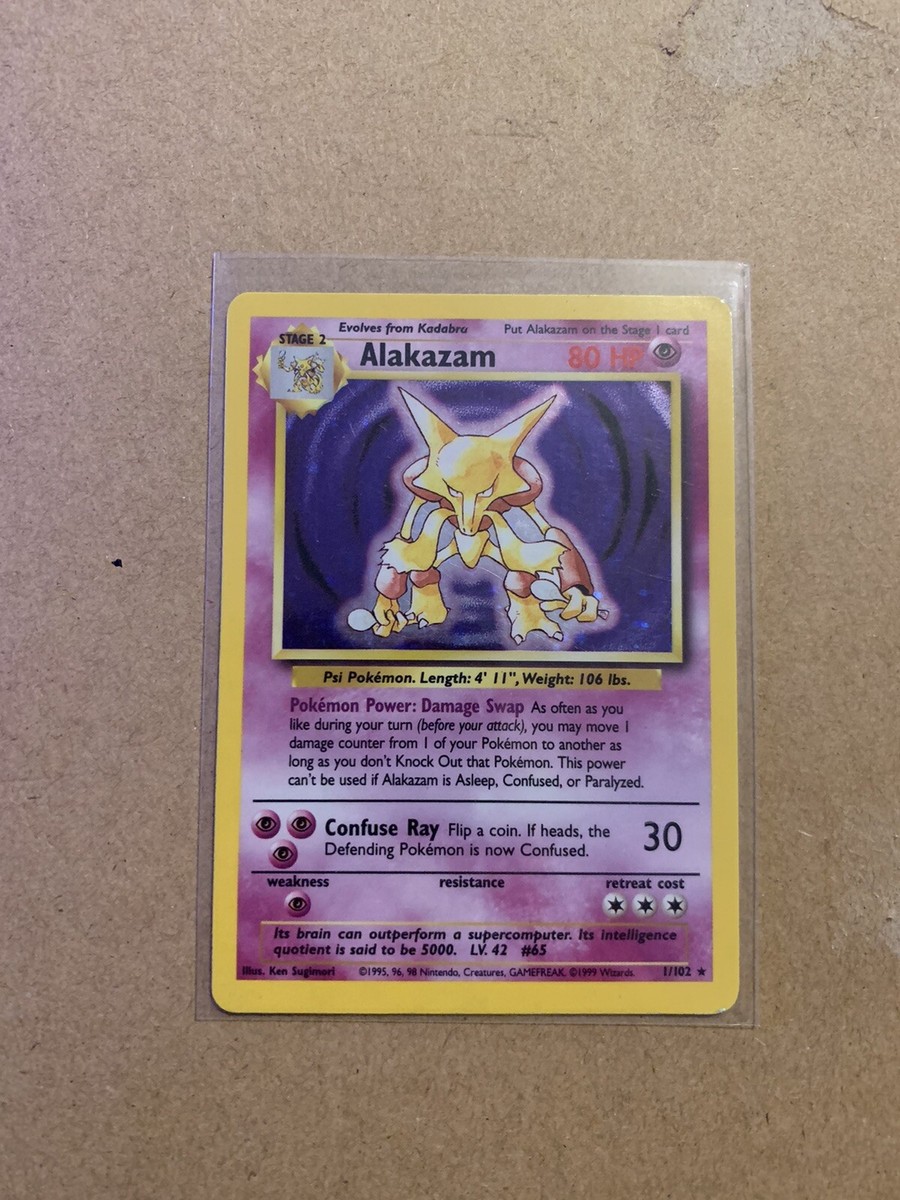 ポケモン - Alakazam フーディン 1ED 1st Edition 1/102 英語版 Original RARE Vintage 1995 Alakazam #1 Holographic 1/102