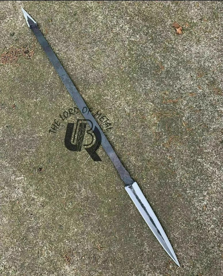 UBR CUSTOM HANDMADE HIGH CARBON STEEL HUNTING DOUBLE HEAD ZULU SPEAR WITH SHEATH - Image 4 of 4