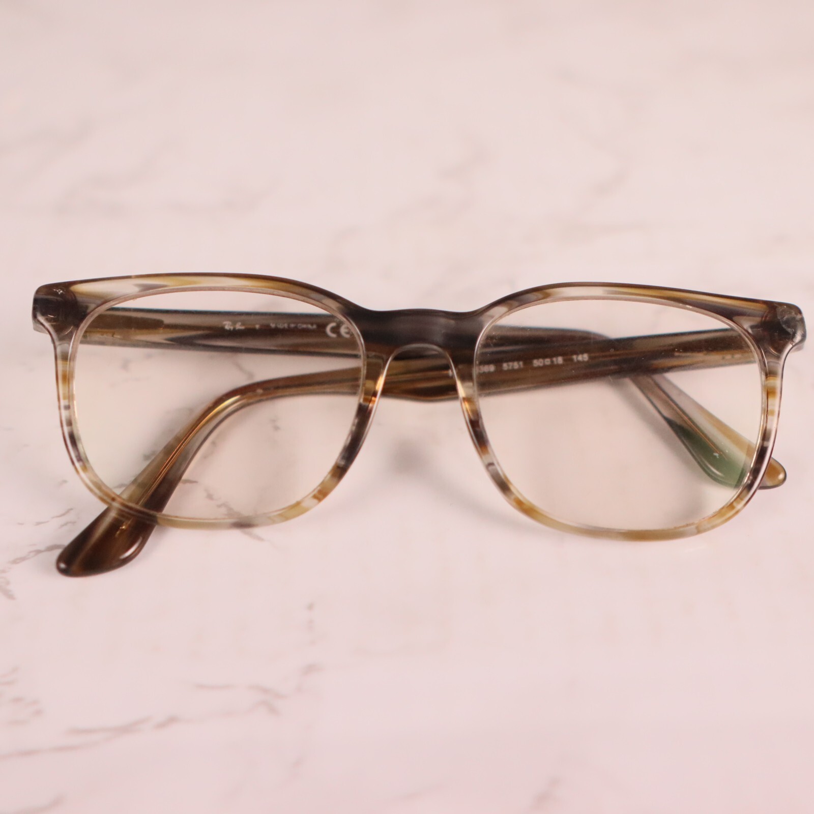 Ray-Ban RB 5369 5751 Polished Striped Brown&Grey Full Rim Eyeglasses FRAMES ONLY