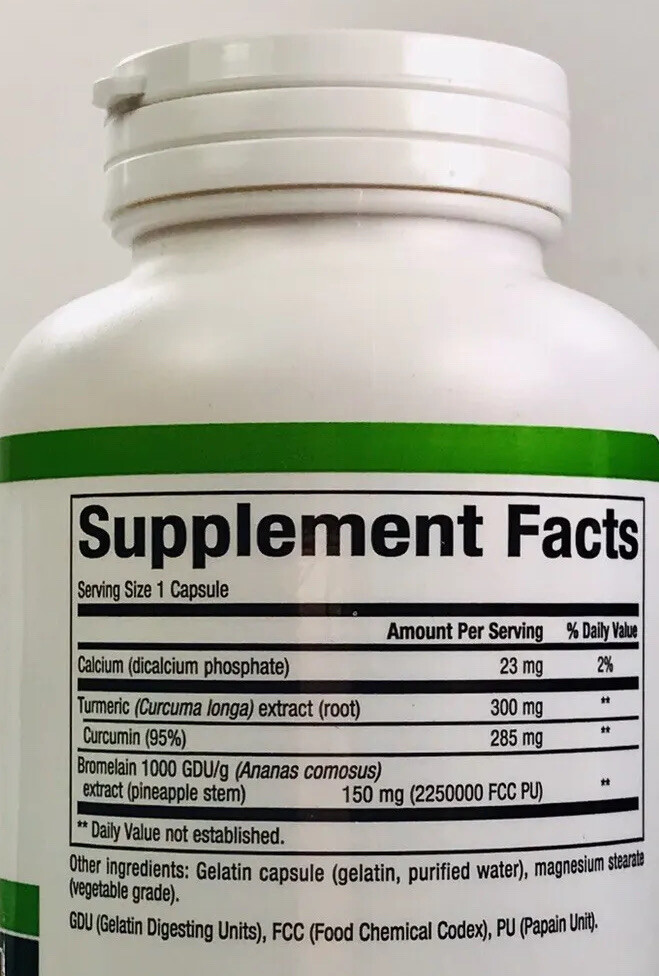 Natural Factors Turmeric and & Bromelain 450 Mg 180 Caps Ex 7/2024