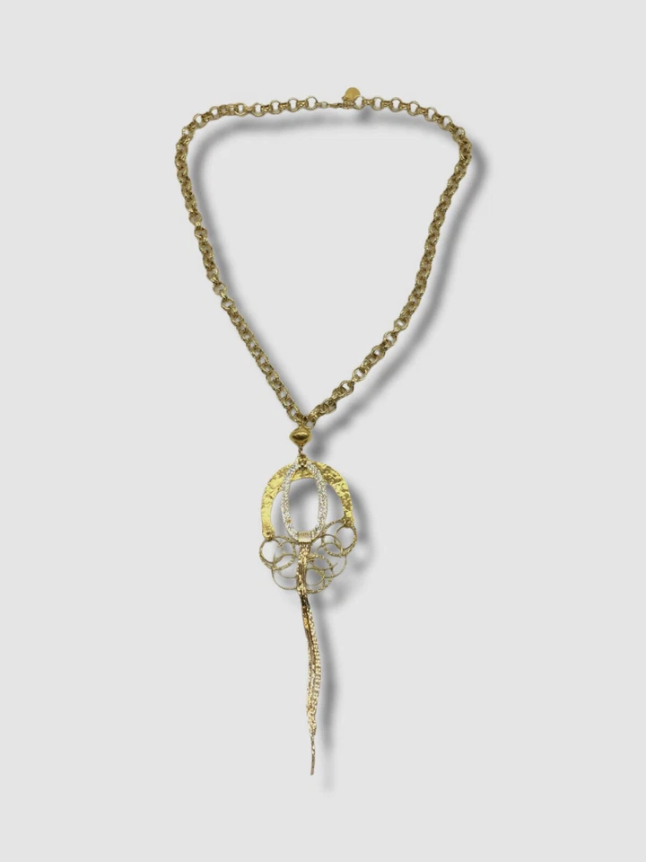 $395 Devon Leigh Para Mujer Chapado en Oro 24k Cristal Flecos Collar Distintivo