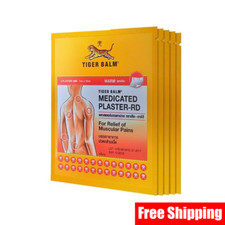 5 Pack. Tiger Balm Medicated Plaster-RD Warm, For Relief of Muscular Pains