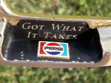 Sutter's Mill Specialties Pepsi Collectable Promo Gold Tone Putter Leather Cover