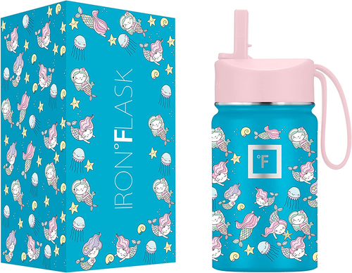 Kids Water Bottle - 10 Oz, Straw Lid, 20 Name Stickers, Vacuum Insulated Stainle - 第 8/12 張圖片
