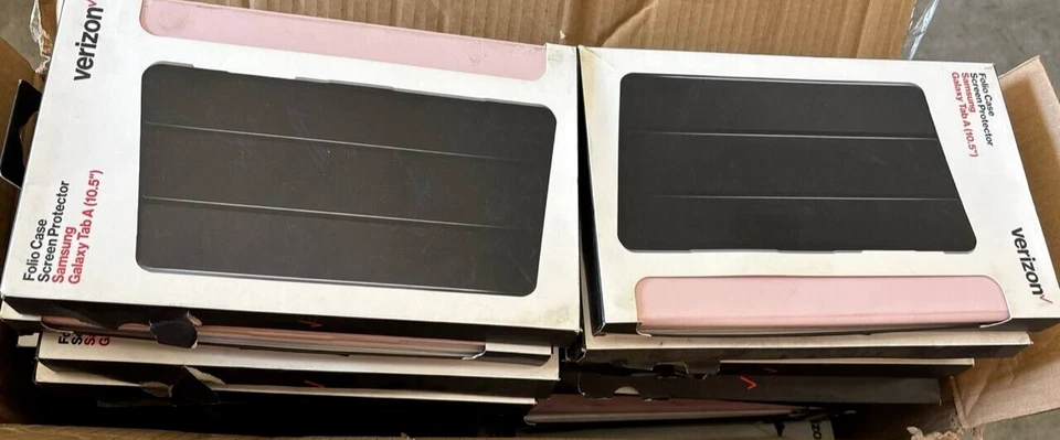 Lot of 50 Verizon Folio Case & Tempered Glass Bundle For Galaxy Tab A 10.5 inch - Image 2 of 4