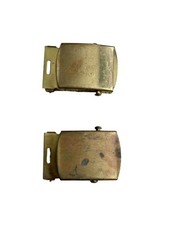 LOT OF 2 MILITARY VINTAGE BRASS BELT BUCKLES