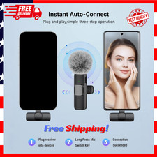 Lavalier Microphone Wireless Audio Video Recording Mini Mic For Android/iPhone