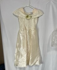Vintage 1990s Girls Lace Dress I m Wearing Kloz Ivory Size 8 USA Formal