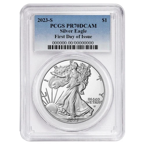 2023-S Proof $1 American Silver Eagle PCGS PR70DCAM FDOI Blue Label