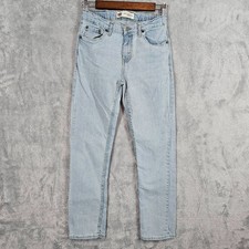 Levi  s 502 Regular Taper Blue Denim Stretch Jeans Boys Size 14 27x29 27x27