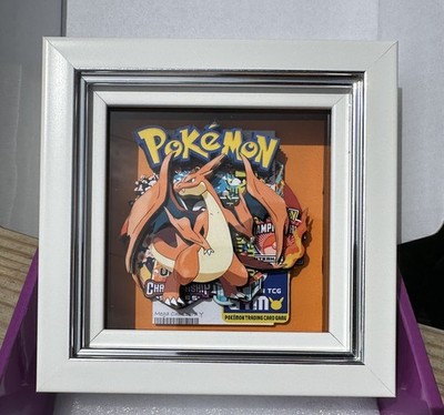 Mega Charizard Pokémon 3D Shadow Box Frame Handmade Layered Art Display Esoymes