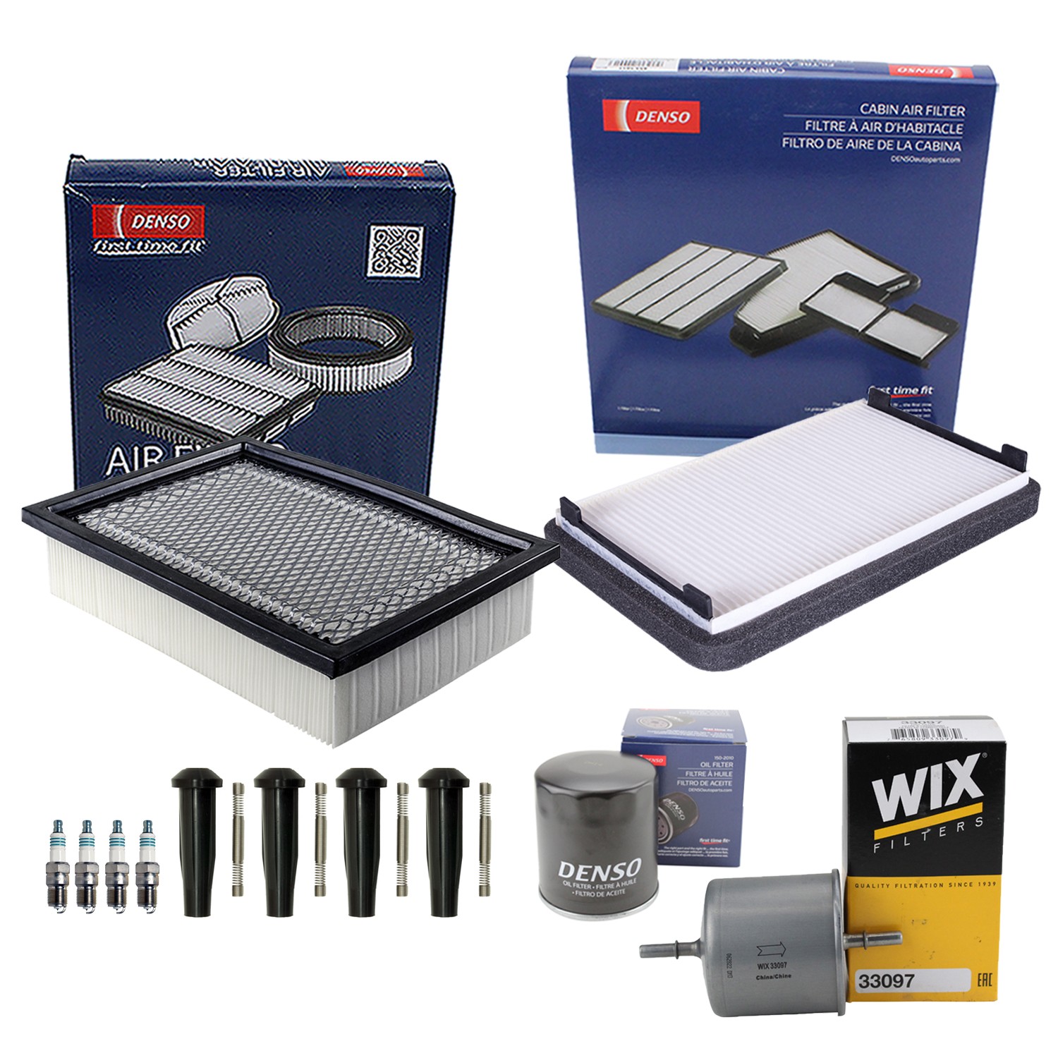 Denso Tune Up Kit 4 Spark Plugs  Boots Kit for Escape Mariner Tribute 2.3L L4 Z