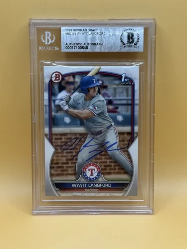 2023 Bowman Draft Baseball Wyatt Langford 1st Bowman Authentic Autograph Card