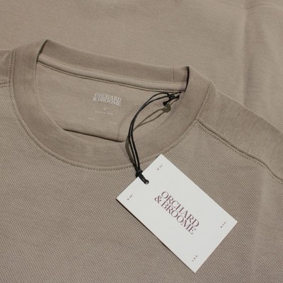 Orchard & Broome NWT Allen Crew Neck Sweatshirt Size S Stone Beige Cotton Blend