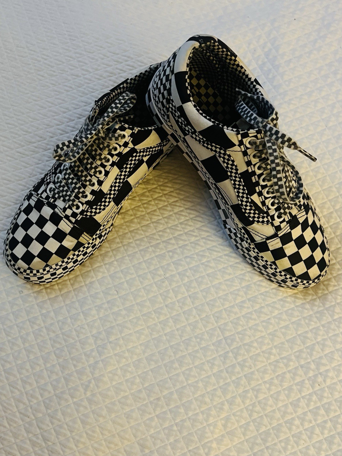 Vans Old Skool Checkerboard Patchwork Black White… - image 1