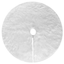 Christmas Decorations Snow White Faux Fur 30" Tree Skirt Xmas Winter Gift