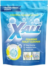 X-ALL Foaming Toilet Cleaner, Self-Activating Powder for Deep Cleaning, Fights
