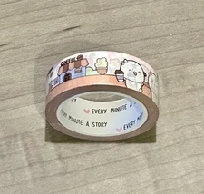 NEW Every Minute A Story Munchkin Coffee House washi tape 15 mm EMAS